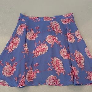 Audrey Blue with Pink Flowery Skirt. Size Large